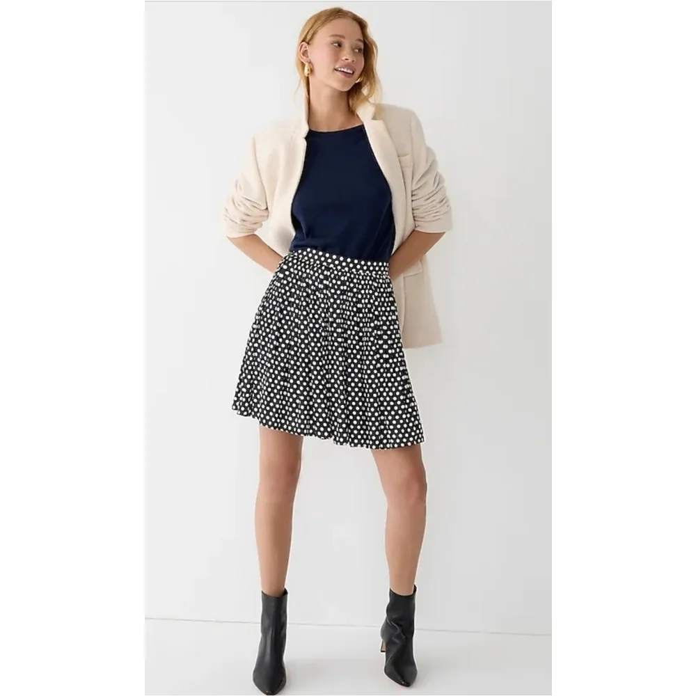 30. J.Crew Featherweight satin mini skirt in dot